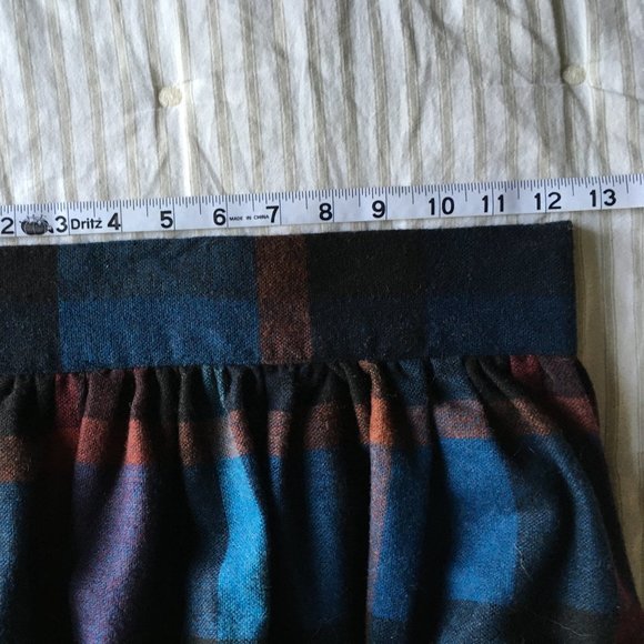 70's Vintage Plaid Midi Skirt Women's XS Wool Blend High Waist - Picture 2 of 13